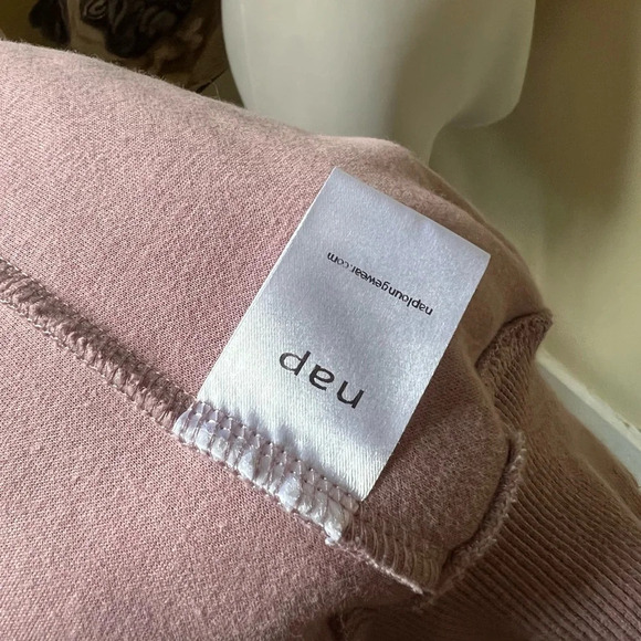 Nap Contrast-Trim Hooded Terry Jacket Pink Cream - Picture 5 of 8